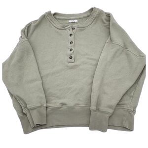 Women's Maurices Henley Sweatshirt Pullover Crop, Size M